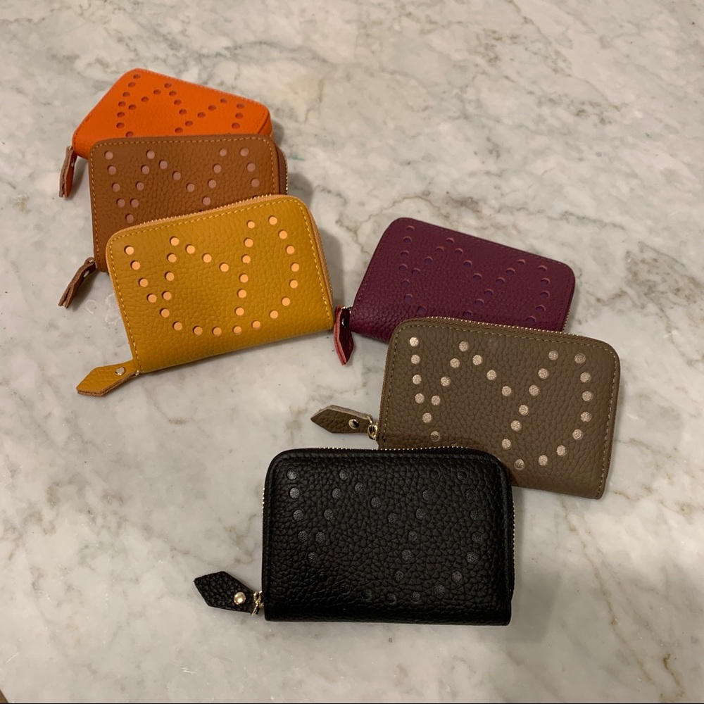 Leather zipper around Card Case